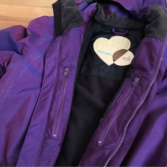 Large Snowboard jacket insulated purple Holden with snow skirt pit zips - Picture 14 of 16